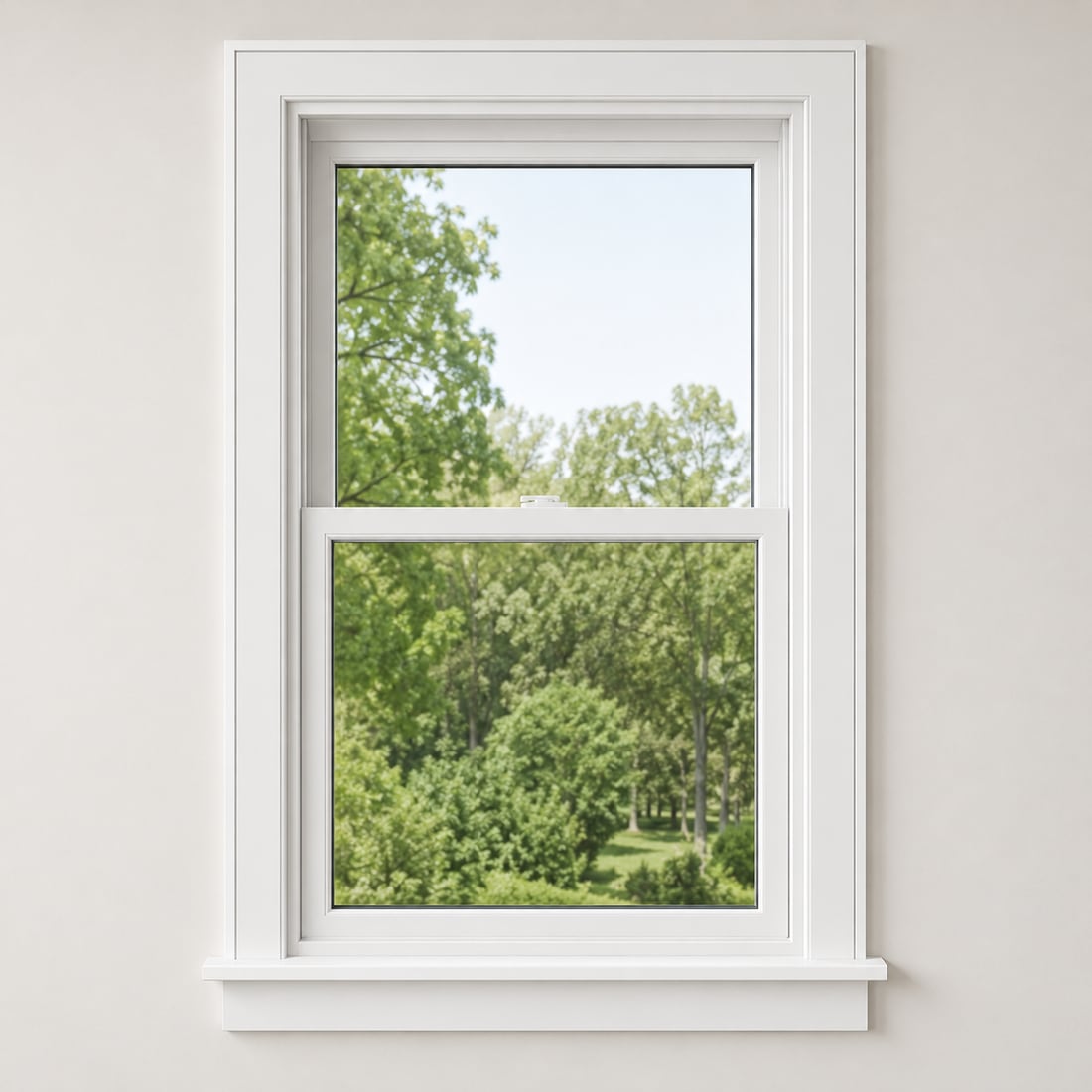 Robinson 200 Series single-hung window, black exterior with white interior